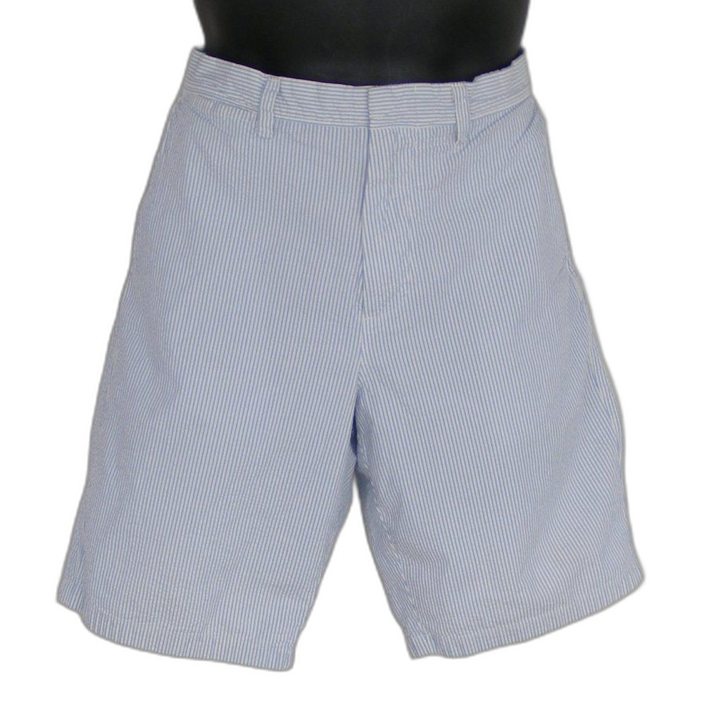 J. Crew Shorts, 34, Blue Seersucker, Club, Cotton, Bermuda